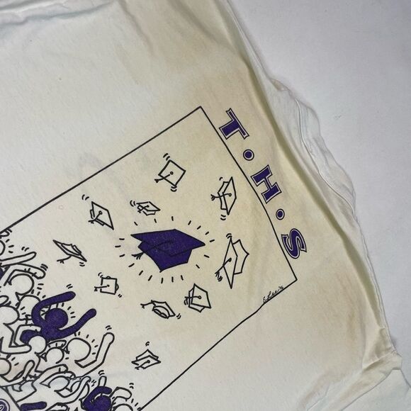 VINTAGE Tottenville High School 1996 Art T-shirt Men XL 90s Single Stitch - Picture 3 of 9